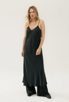 90S SLIP DRESS BLACK – Silk Laundry / silklaundry.com Refined Woman, 90s Slip Dress, Silk Laundry, Slip Dress Black, Dresses Silk, Dress Crafts, Knitwear Dress, Iconic Style, Silk Slip