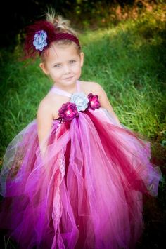 Flower Girl dress - Tutu Dress - Wedding dress - Dress For  Princess - Boutique Dress - Pageant Dres Fall Tutu Dress, Fall Flower Girl, Fall Flower Girl Dresses, Fall Tutu, Holiday Headpiece, Diy Tutu, Fairy Garden Party, Girl Tutu Skirt