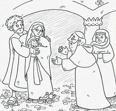 an image of the birth of jesus coloring page