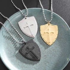 Cross Shield Pendant Christian Jesus Verses Stainless Steel Necklace Men Women Religious Prayer Punk Jesus Verses, Prayer Jewelry, Jesus Scriptures, Faith Jewelry, Necklace Men, Jesus Bible, Armor Of God, Jesus On The Cross, Stainless Steel Pendant