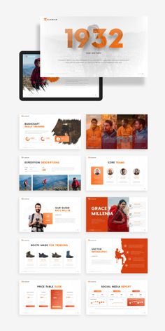 an image of a website design with orange and white colors, including the number two