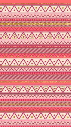 a pink and gold striped pattern with hearts on the bottom, in different colors or shapes