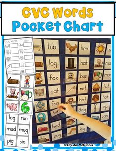 the cvc words pocket chart is shown