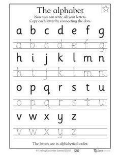 the alphabet worksheet for children to learn how to write and use it in their handwriting