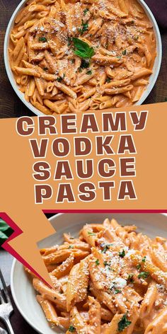 creamy vodka sauce pasta with parmesan cheese