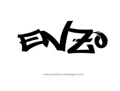 the word enzo written in black ink