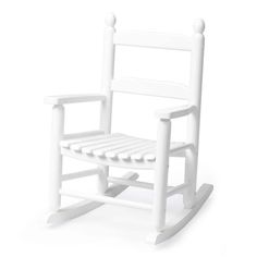 a white rocking chair on a white background