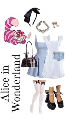 alice in wonderland Alice In Wonderland Themed Outfits, Alice In Wonderland Costume Ideas, Wonderland Outfit, Alice In Wonderland Tea Party Birthday, Alice In Wonderland Costume