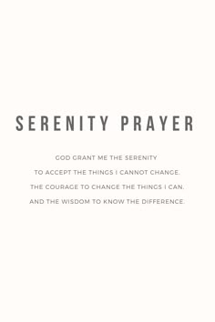 serenity prayer card with white background