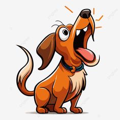 an orange dog with its mouth open and tongue out, cartoon, animal png and psd