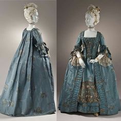 This robe a la francaise is circa 1765 from LACMA. http://collections.lacma.org/node/214643 Versailles Ball, 1760s Fashion, Dresses Europe, 1700s Clothing, Extant Garments, Rococo Dress