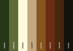 the color scheme for different shades of green and brown