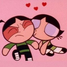 two cartoon characters hugging each other with the caption you say the cutest things