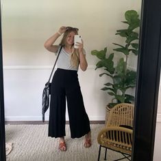 Nwot, Never Worn, In Excellent Condition, Soft, Flowy, Light, Cool Material, Forgiving And Relaxed Fit, Elastic Waist, High Rise, Wide Leg, Can Be Dressed Up Or Down, Pockets. Stretch Wide Leg Black Pants For Day Out, Stretch Black Wide Leg Pants For Day Out, Black Wide Leg Pants For Summer Outings, Casual Black Wide Leg Pants For Going Out, Versatile Black Pants For Day Out, Casual Wide Leg Bottoms For Going Out, Casual Leather Pants For Going Out, Casual Wide Leg Pants For Summer Going Out, Casual Summer Wide Leg Pants For Going Out