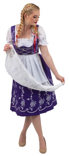 It's never too early to start preparing for Oktoberfest! You'll be dancing and drinking eine mass all night long in our traditional dirndl! It's a 3-piece set that is perfect for the person who wants to embody Bavarian tradition. The thick cotton-poly blend makes it easy to traipse between the opening day parade, the Weisn Landlord's Concert, and a multitude of food stalls and beer tents. The traditional cut of the dirndl is flattering for all shapes and sizes. The embroidered embellishments add a handmade charm to this Bavarian staple!  Have you been looking for a way to express your love for all things Bavarian without breaking the bank or having to settle for something mass-produced? Our dirndl dresses are more than just costumes--they represent tradition in its truest form. Made with h High Crop Top, German Dirndl Dress, Dirndl Dresses, Embroidered Embellishments, German Dress Dirndl, Lace Apron, Pretty Embroidery, Dirndl Dress, Party Dress Long