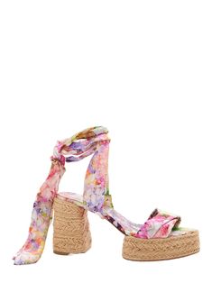 Christian Louboutin Mariza Du Desert 70mm Sash-tie Woven Platform Sandals It 38 Desert Style, Desert Fashion, Garden Set, Fashion Industry, Spring Garden, Floral Printed, Platform Sandals, Industrial Style, Women's Shoes Sandals