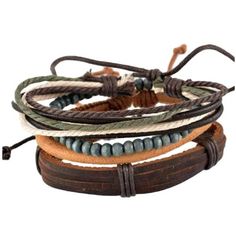 4-Piece Boho Hippie Bracelet Set. Made with Beads, Leather, and Hemp. Typically delivers within 2-4 business days! 1001 Hippie Accessories, Popular Bracelets, Cotton Bracelet, Hippie Bracelets, Hippie Bags, Casual Jewelry, Punk Jewelry, Mens Leather Bracelet, Leather Bracelets