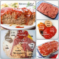 the steps to making meatloaf are shown here