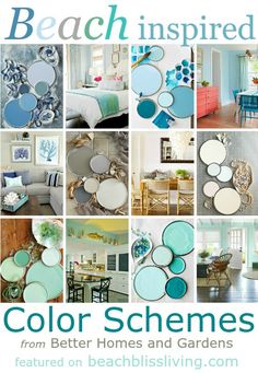 the cover of beach inspired color schemes from better homes and gardens