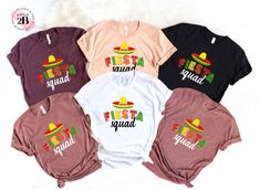 Fiesta Squad Shirt, Tequila Shirt, Margarita Shirt, Mexico Shirt, Bachelorette Party Shirt, Drinking Shirt, Party Shirt, Funny Shirt Hello Dear Customer, We're here to give you best Drinking shirt options for you. We want to make everyone smile with our cute, stylish and trendy graphic T-shirts. We can assured you this shirt will be perfect Drinking gift whether you will buy it yourself or for someone else. Check the size chart before you purchase from our display pictures  How to Make Order Pic Margarita Shirt, Mexico Shirt, Mexico Shirts, Bachelorette Party Shirt, Drinking Gift, Tequila Shirt, Display Pictures, Squad Shirt, Bachelorette Party Shirts