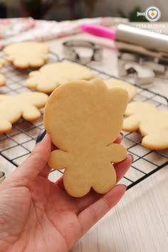 A imagem mostra a mão de uma mulher mostrando um biscoito amanteigado de baunilha em formato de boneca. Ao fundo, uma grade com mais biscoitos, cortadores de inox e um rolo de massa. Cookies Receita, 31st Birthday, Brazilian Food, Delicious Cookie Recipes, Christmas Dinner, Yummy Cookies, Christmas Cake, Monster Cookies, Cupcake Cookies