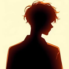 the silhouette of a person with short hair