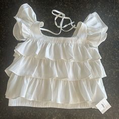 Frilly Crop Top, Frilly Shirt, White Ruffle Blouse, Ruffle Top, Crop Shirt, White Tops, Top Blouse, Ruffle Blouse, Crop Tops