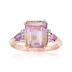 Ametrine Jewelry, Ametrine Ring, Amethyst Rings, Blue Aquamarine Ring, Amethyst And Citrine, Emerald Earrings Drop, Ring Inspiration, Jewellery Art, Rose Gold Morganite