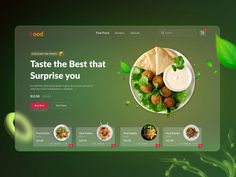 the food website is designed to look like it's being displayed on a computer screen