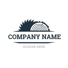 an abstract logo with a tree stump and the word company name in black on a white background