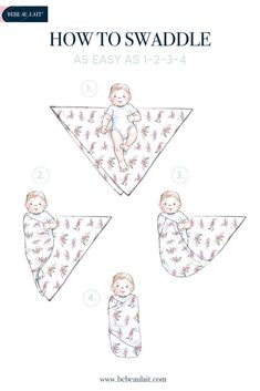 how to swaddle as easy as 1 - 3 - 4 with instructions for beginners