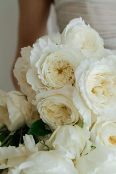 White wedding rose bouquet White Garden Rose Bridal Bouquet, Ivory Garden Rose, White Garden Rose Bouquet, White Garden Rose, Mother Of The Bride Flowers, Garden Rose Bouquet Wedding, Ivory Rose Bouquet