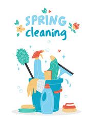 a poster with the words spring cleaning on it