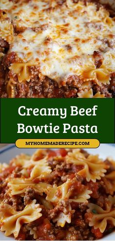 this creamy beef bowtie pasta is an easy and delicious dinner