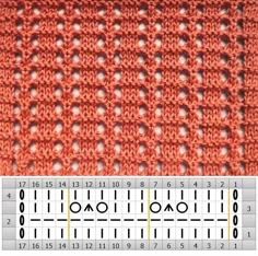 an image of a knitted blanket with holes in the middle and numbers on each side