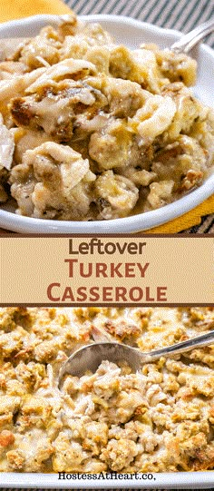 leftover turkey casserole is an easy and delicious side dish for thanksgiving dinner