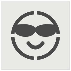 a black and white image of sunglasses in a circle with the word smile on it