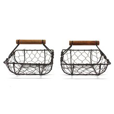 PRICES MAY VARY. Measures is 6-1/2" X 6-1/2" X 2-1/2"H (not include handle), 2 PCS in a set Made of wire handicraft and rustic primitive style design, small size and sturdy baskets Decorative accents with artificial rusty coated and texture for any room Can be used as household, living room, kitchen, egg baskets, gathering baskets, condiments and snack dessert serving baskets, storage organizer and more Great gift for family, friends, neighbors and acquaintances CVHOMEDECO. is a home and garden Chicken Wire Baskets, Egg Baskets, Chicken Wire Basket, Room Pantry, Wire Egg Basket, Wire Fruit Basket, Entryway Porch, Seagrass Storage Baskets, Baskets Storage