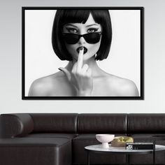 Add a touch of sophistication to your home decor with the breathtaking Kiss This canvas print by the renowned artist David Drake. Featuring stunning monochrome tones of black and grey, this wall art showcases Drake's signature style with intricate details of the subject's eyebrow, eyewear, hair, and mouth. This artwork makes a powerful emotional impact and is a must-have for art collectors or anyone who appreciates beautiful and meaningful artwork. Bring a stylish and timeless appeal to any room Meaningful Artwork, Art Experience, Black And White Canvas, Visual Artwork, Art Lovers, Featured Artist, Art Collector, Signature Style, Drake