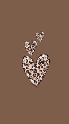 an animal print heart with two hearts on it