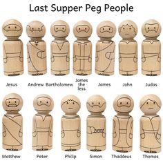 the different types of wooden peg dolls