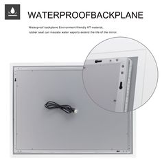 the back side of a white wall mounted enclosure with wires and plugs attached to it