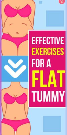 an image of a woman in bikinis with the words effective exercises for a flat tummy