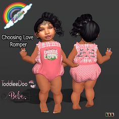 https://flic.kr/p/2jphb6v | ((RBS)) Choosing Love Romper TD AND BEBE | New at RAINBLOW of Friday Flash 50 LM:  maps.secondlife.com/secondlife/Sweetest%20Destiny/165/135... Bebe Baby, Sims 4 Clothing, Sims 4, Color Mixing, Flash, Rompers, Quick Saves