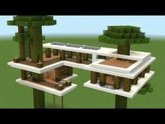 an image of a modern house in minecraft