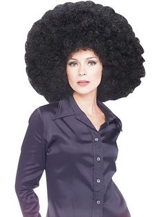 When in doubt, Grow it out. You don't have to tell this Super Sized Black Afro Wig twice. This classic and big hairstyle will get you ready to get down and boogie at your next party or event. Perfect for a 70's inspired costume, this massive wig brings a new light to the term, go big or go home. Make a scene as the new disco king or queen with this massive wig. 70s Fancy Dress, Disco Dancer, Fancy Dress Wigs, Big Afro, Afro Wig, Wig Black, Dancer Costume, Black Curly, Afro Wigs