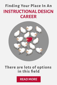 a flyer with sheep on it and the words, finding your place in an instructional design career