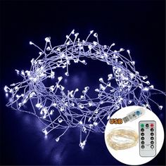 white led string lights with remote control for christmas decoration or party decorations, 20 feet long