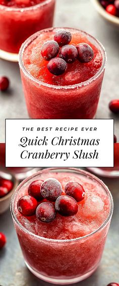 Image for Quick Christmas Cranberry Slush Cranberry Vodka Slush Recipe, Christmas Slush Alcohol, Christmas Slush Mocktail, Holiday Slush Recipes, Christmas Slush Recipes, Christmas Slush, Brandy Slush, Vodka Slush