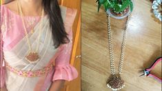 Diy || kemp chain @130 Rs || How to make pearl long chain @home || Tradi... Magic Fingers, Pearl Chain, Beaded Jewelry Diy, Gold Beads, Beaded Chain, Hair Wrap, Chain Necklace